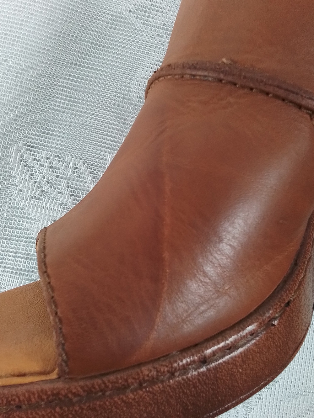 Born light brown leather slingback heeled sandals - Picture 11 of 13